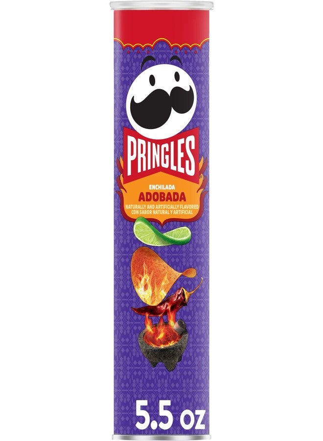 Pringles رقائق بطاطس برينجلز، وجبات غداء، وجبة خفيفة أثناء التنقل، إنشيلادا أدوبادا، علبة 5.5 أونصة (1 علبة) - Image 1