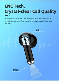 KASTWAVE Language Translator Earbuds, Multifunctional Bluetooth Translator Earphone Support 144 Languages, Instant Voice Translation Device, with APP, Transparent Case, Black  - Image 3