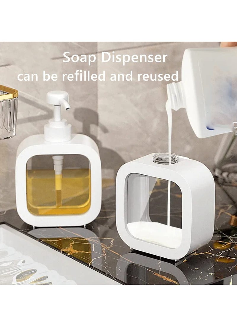 2 Pack 500ML Refillable Shampoo and Soap Dispenser Bottles with Labels, Perfect for Kitchen and Shower Use, Ideal for Shampoo, Conditioner, and Body Wash