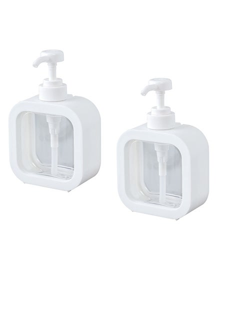 2 Pack 500ML Refillable Shampoo and Soap Dispenser Bottles with Labels, Perfect for Kitchen and Shower Use, Ideal for Shampoo, Conditioner, and Body Wash