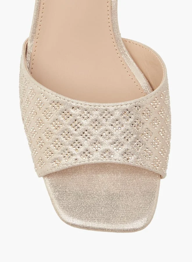 Flora Bella By Shoexpress Women Embellished Slip-On Sandals with Stiletto Heels
