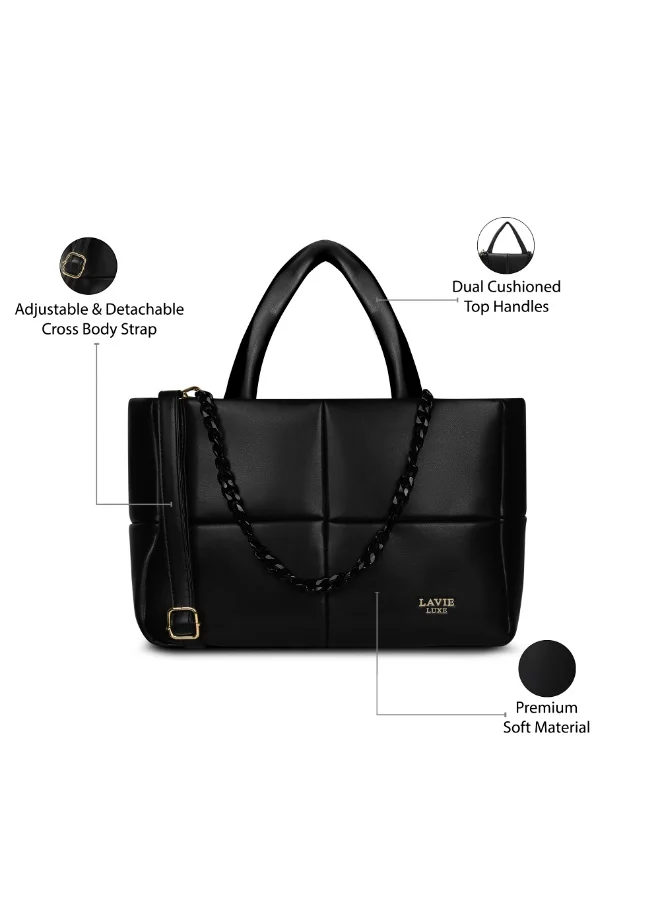 لافي حقيبة نسائية فاخرة صغيرة جداً منتفخة سوداء