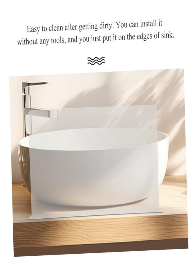 BRIGHTFUFU Bathtub Splash Guard 15.74X4.72X1.57 Inch Splashproof Baffle for Bathroom and Kitchen Easy Install Water Barrier Edge Protector for Shower and Sink Oil Resistant - Image 3