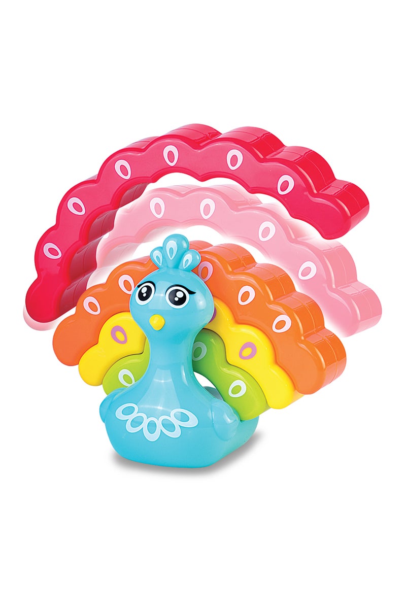 Little Learners Rainbow Peacock Stacker - Educational Toy for Toddlers - Image 2