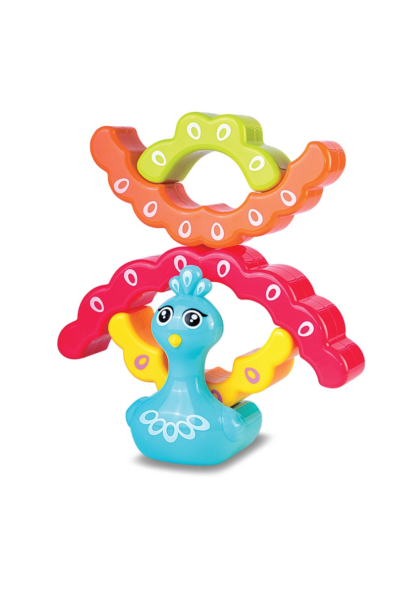 Little Learners Rainbow Peacock Stacker - Educational Toy for Toddlers - Image 3