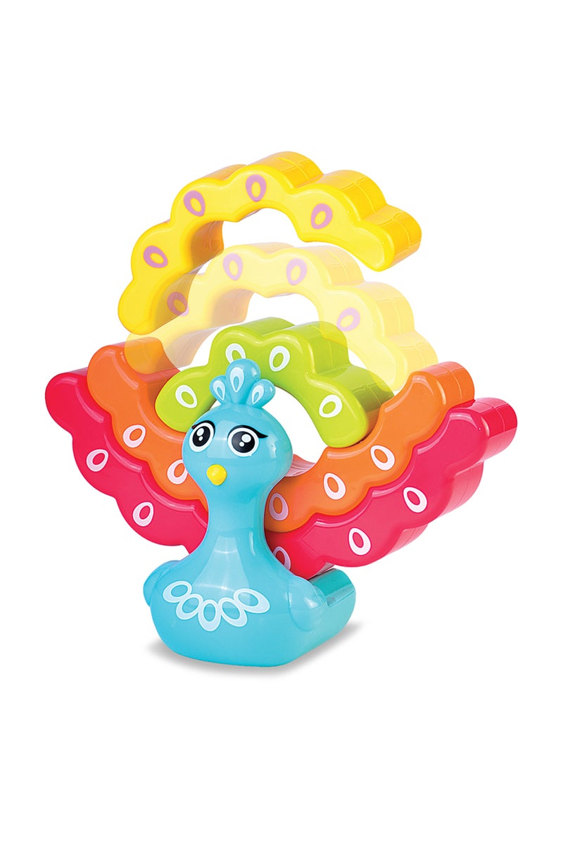 Little Learners Rainbow Peacock Stacker - Educational Toy for Toddlers - Image 1