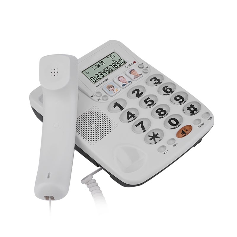 Corded Phone with Speakerphone Speed Dial 3 Numbers Clear Sound Noise Cancelling Caller ID Corded Phone - Last Number Redial 2-Line Corded Telephone for Home - Image 2