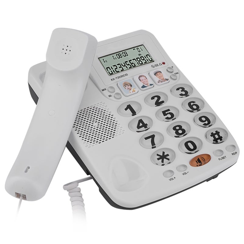 Corded Phone with Speakerphone Speed Dial 3 Numbers Clear Sound Noise Cancelling Caller ID Corded Phone - Last Number Redial 2-Line Corded Telephone for Home - Image 5