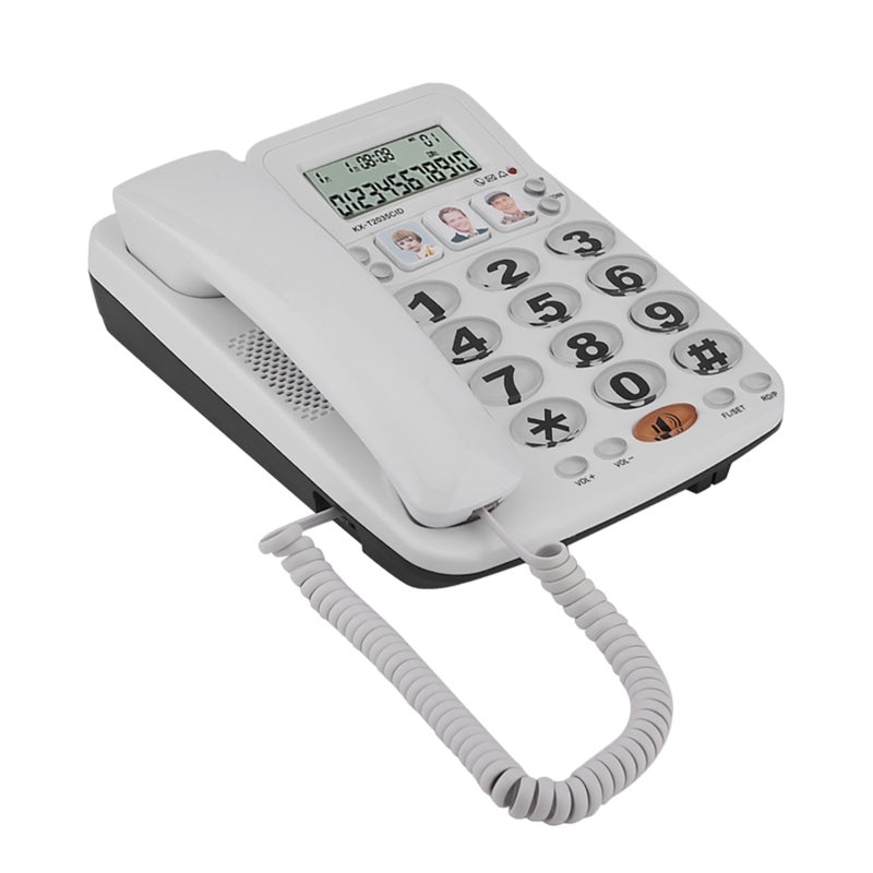 Corded Phone with Speakerphone Speed Dial 3 Numbers Clear Sound Noise Cancelling Caller ID Corded Phone - Last Number Redial 2-Line Corded Telephone for Home - Image 3