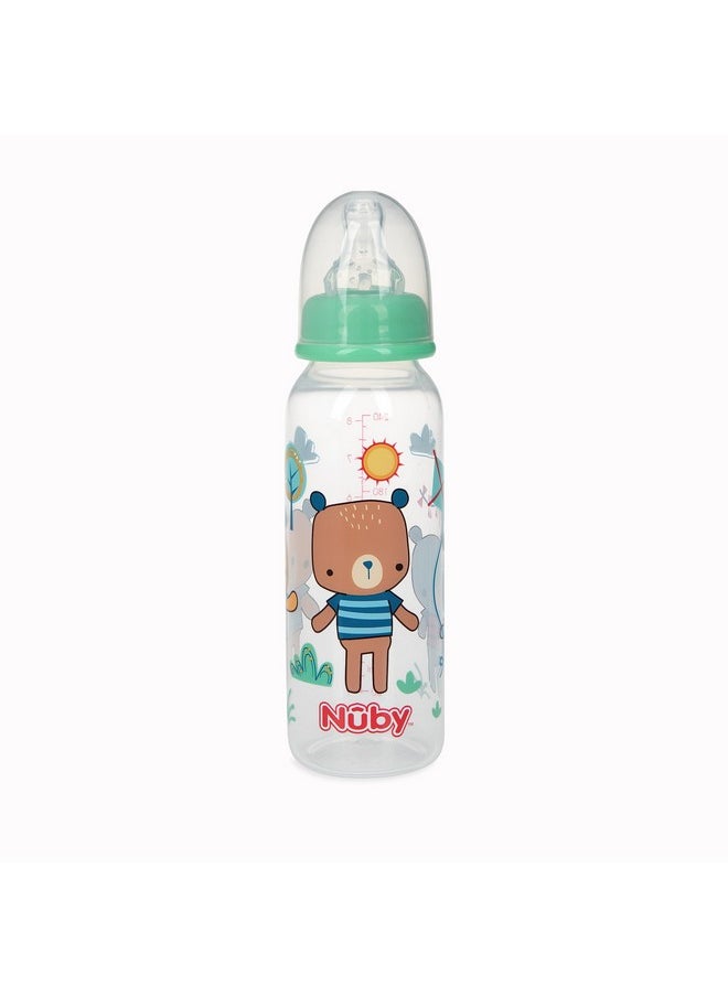 Nuby Nuby Printed Non-Drip Bottle, 1 Pack of 1 Bottle, 8 Ounce, Colors May Vary  - Image 1