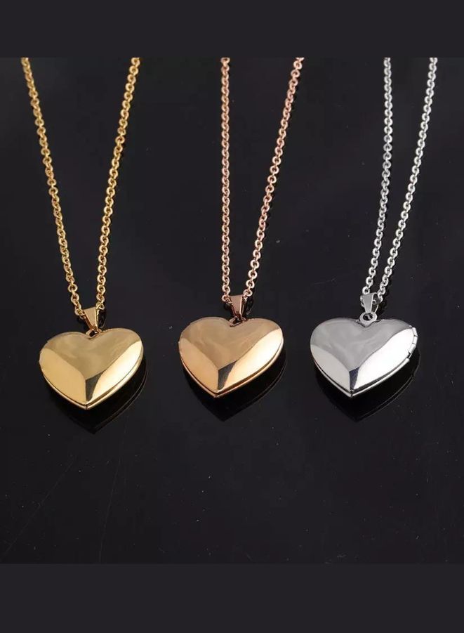 Stainless Steel Photo Locket Necklace Open Heart Pendant Necklaces For Women Jewelry Family Birthday Gift Gold  - Image 4