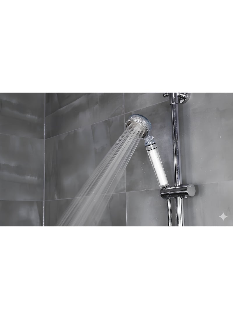 Purifying High Pressure Shower Head | 5-Stage PP Cotton Filter for Hard Water | Optimal Flow & transparent plastic Finish | Easy Universal Installation - Image 3