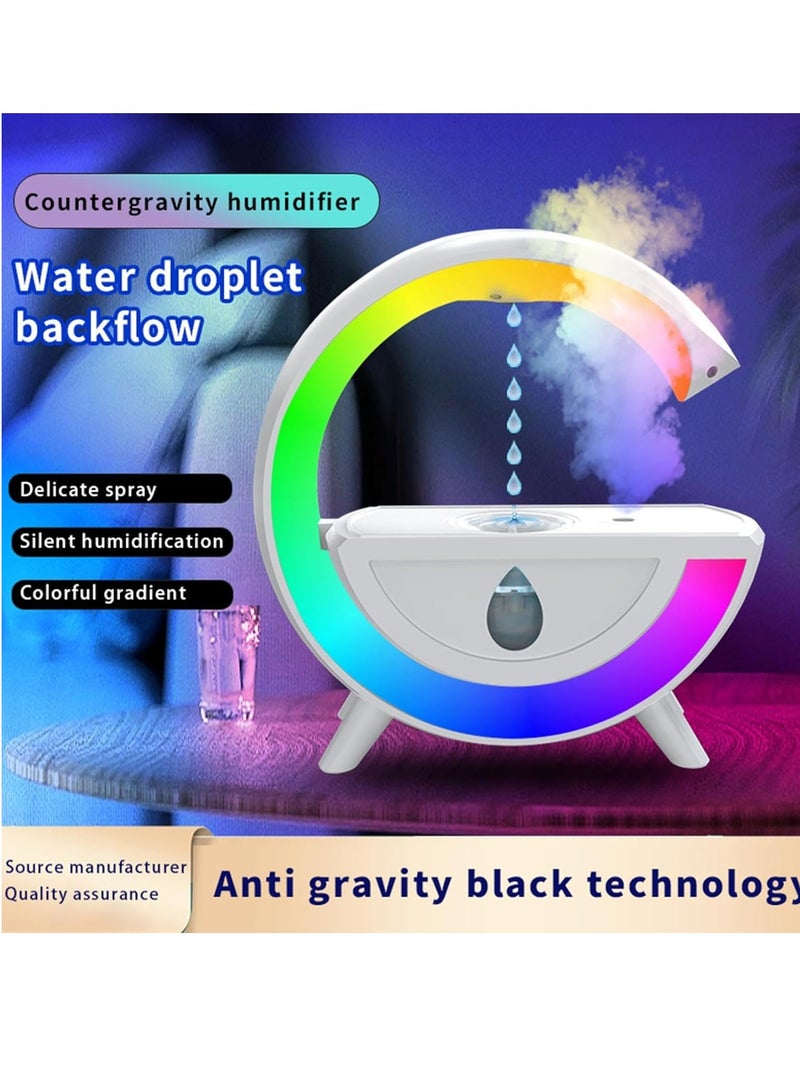 عام مرطب قطرات الماء العائم، مرطب مضاد للجاذبية 800 مل، مرطب ضباب بارد خفيف للمنزل والمكتب، مرطب قطرات الماء العائم المرطب، مرطب مضاد للجاذبية، أبيض - Image 2