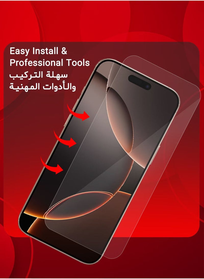 JAJEEK 2 Packs Premium Tempered Glass Screen Protector for iPhone 16 Pro Max – Ultra Clear, Scratch Resistant, Easy Installation, Crystal Clear Protection - Image 4