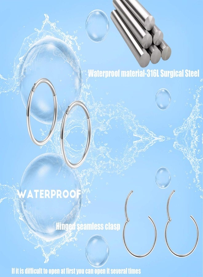 Lantine 16g Septum Ring 10mm Hinged Clicker Nose Rings Surgical Steel Tragus Daith Rook Cartilage Helix Hoop Earrings Piercing Jewelry - Image 3