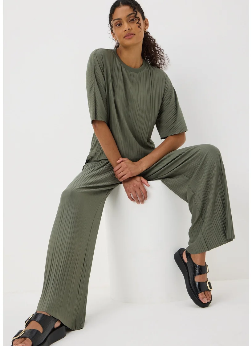 Matalan Khaki Pleated Jersey T-Shirt