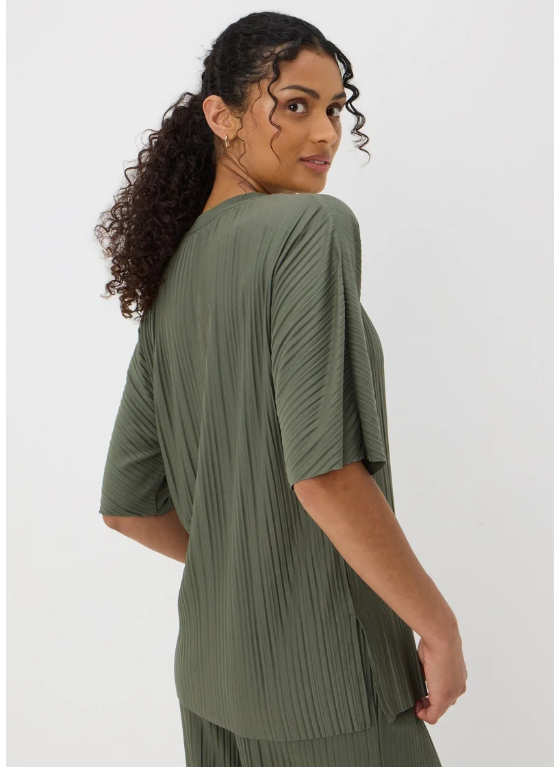 Matalan Khaki Pleated Jersey T-Shirt
