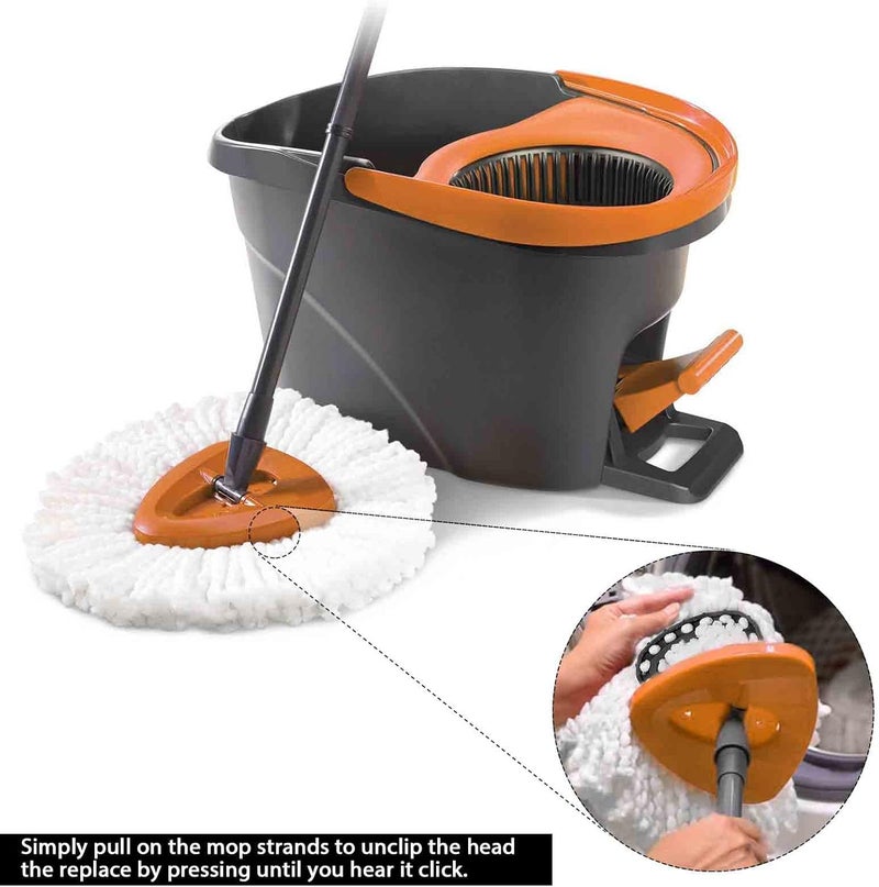 High-PQ 10Pack Spin Mop Replacement Heads, Spinning Mop Replace Head for Easy Wring Mop, 100% Microfiber Mop Head Replacement Compatible with Triangle Spin Mop Refill for Floor Cleaning - Image 3