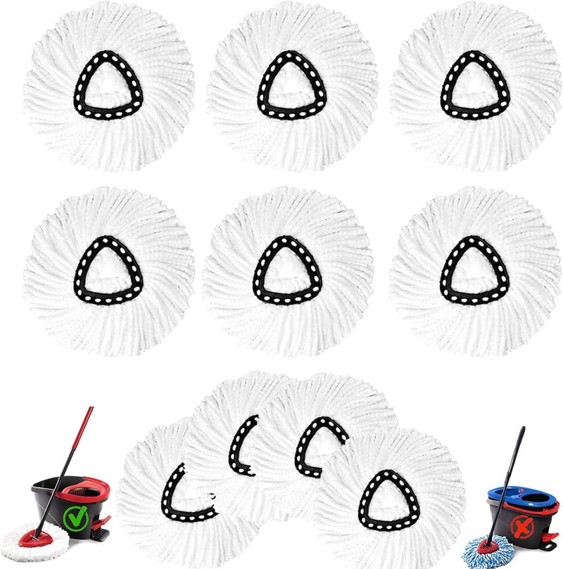 High-PQ 10Pack Spin Mop Replacement Heads, Spinning Mop Replace Head for Easy Wring Mop, 100% Microfiber Mop Head Replacement Compatible with Triangle Spin Mop Refill for Floor Cleaning - Image 1
