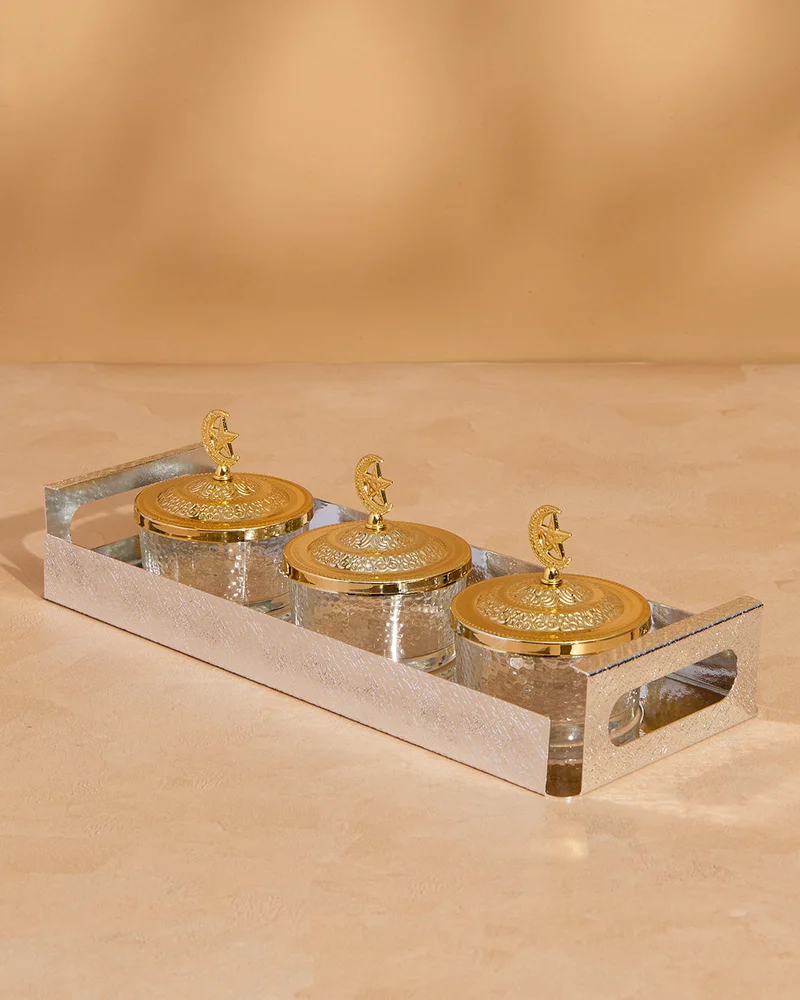 REDTAG Gold 4-Piece Serving Tray With Bowl Set