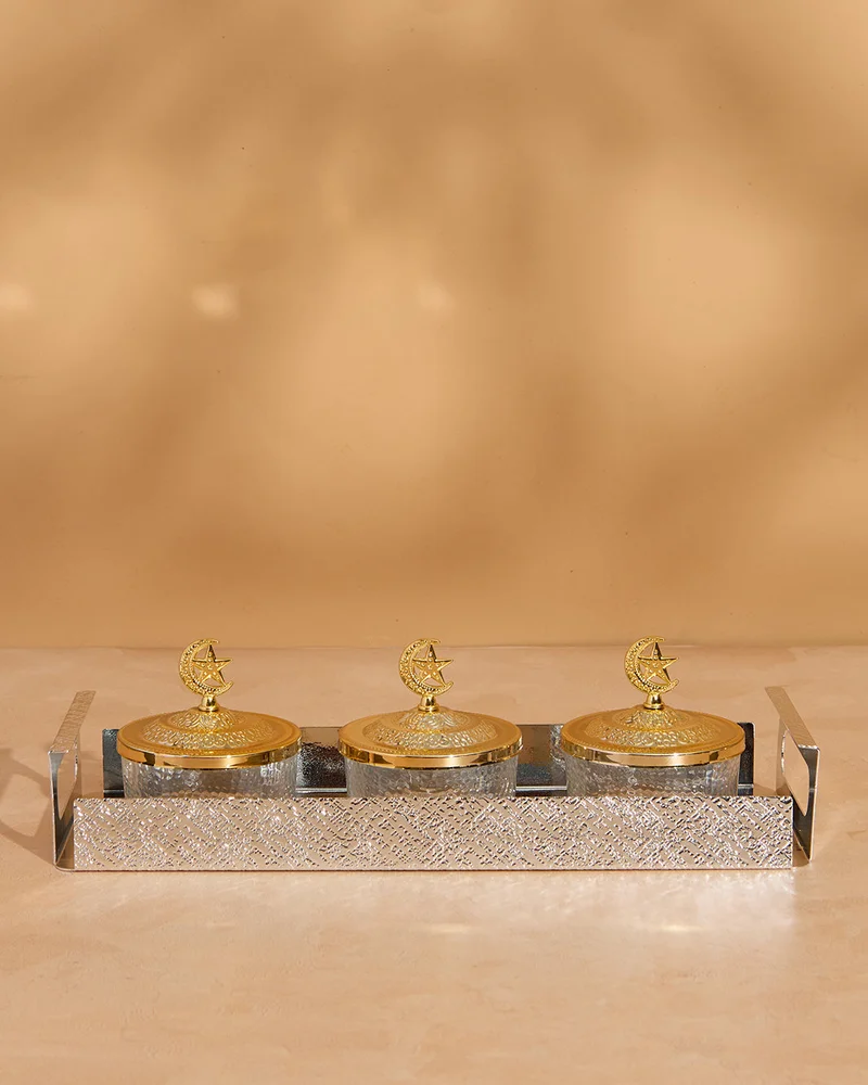 REDTAG Gold 4-Piece Serving Tray With Bowl Set