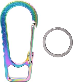 PPFISH EDC PPFISH Titanium Heavy Duty Carabiner Keychain, EDC Quick Release Hooks with Titanium Key Ring Set for Men - Image 1
