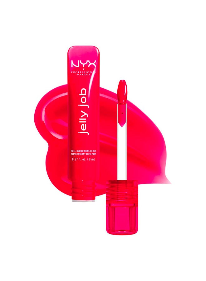 NYX PROFESSIONAL MAKEUP Jelly Job, Full-Bodied Shine Gloss, Lip-Smoothing Shine, Hyper-Glossy Finish, Cherry Jelly - Image 1