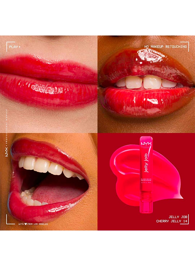 NYX PROFESSIONAL MAKEUP Jelly Job, Full-Bodied Shine Gloss, Lip-Smoothing Shine, Hyper-Glossy Finish, Cherry Jelly - Image 2