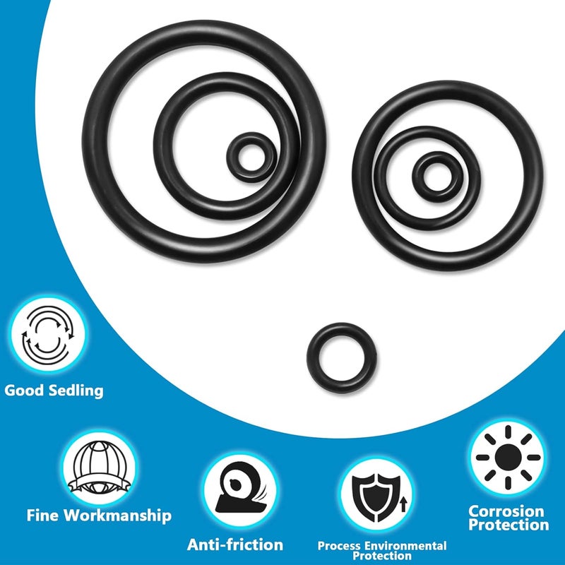 ZDBB 24 Size Rubber O Ring Set1120 Pcs Black Small O Rings Assortment KitsAssorted Metric Sealing Washer for Auto Plumbing Faucet Water Air or Gas Repair - Image 4