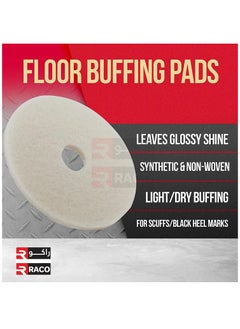 RACO RACO Polishing Pad 17”, Floor Cleaning Pads Diamond Polishing Pad for Granite Marble Concrete Stone White  - Image 3