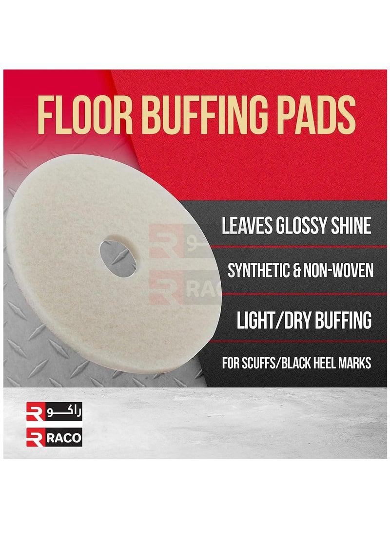RACO RACO Polishing Pad 17”, Floor Cleaning Pads Diamond Polishing Pad for Granite Marble Concrete Stone White  - Image 3