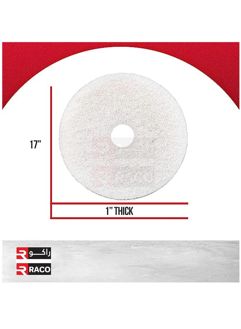RACO RACO Polishing Pad 17”, Floor Cleaning Pads Diamond Polishing Pad for Granite Marble Concrete Stone White  - Image 4