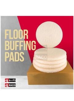 RACO RACO Polishing Pad 17”, Floor Cleaning Pads Diamond Polishing Pad for Granite Marble Concrete Stone White  - Image 2