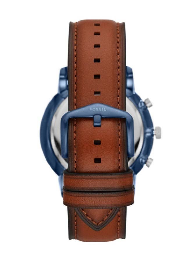 FOSSIL Men Neutra Round Shape Chronograph Leather Strap Wrist Watch FS5791 - 44mm - Brown - Image 2