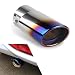 DYEKNEE 1 PC Car Exhaust Pipe Muffler 551 Long 248335 Stainless Steel Polished Modified Exhaust Pipe Noise Reduction External Rear Tailpipe Universal for Most Cars Blue Straight - Image 2