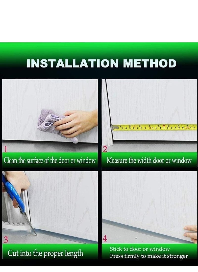 TYCOM - Silicone Seal Strip and Weather Stripping with Self Adhesive for Bottom of Door Draft Stopper 3M Weather Stripping Door Bottom Gap Replacement Strip Roll Soundproof 35MM - Image 1