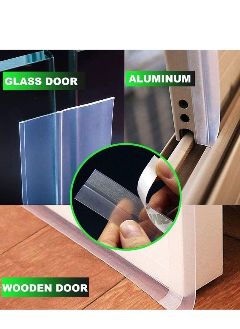 TYCOM - Silicone Seal Strip and Weather Stripping with Self Adhesive for Bottom of Door Draft Stopper 3M Weather Stripping Door Bottom Gap Replacement Strip Roll Soundproof 35MM - Image 1