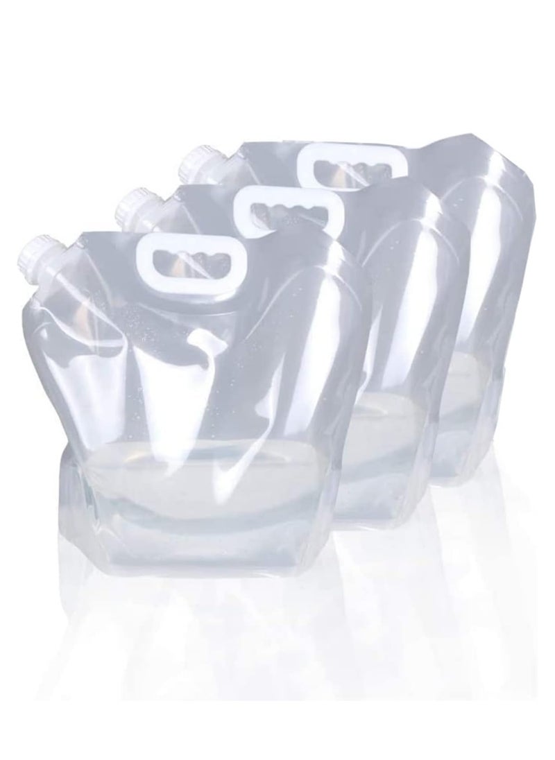 Meetion - 5L 3-pack Collapsible Emergency Water Jug Container Bag, Freezable, BPA Free Plastic Water Carrier Tank, Outdoor Folding Water Bag for Sport Camping Riding Mountaineer Backoacking, Food Grade - Image 1