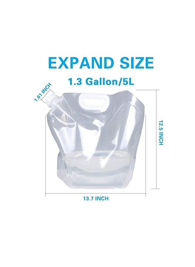 Meetion - 5L 3-pack Collapsible Emergency Water Jug Container Bag, Freezable, BPA Free Plastic Water Carrier Tank, Outdoor Folding Water Bag for Sport Camping Riding Mountaineer Backoacking, Food Grade - Image 1