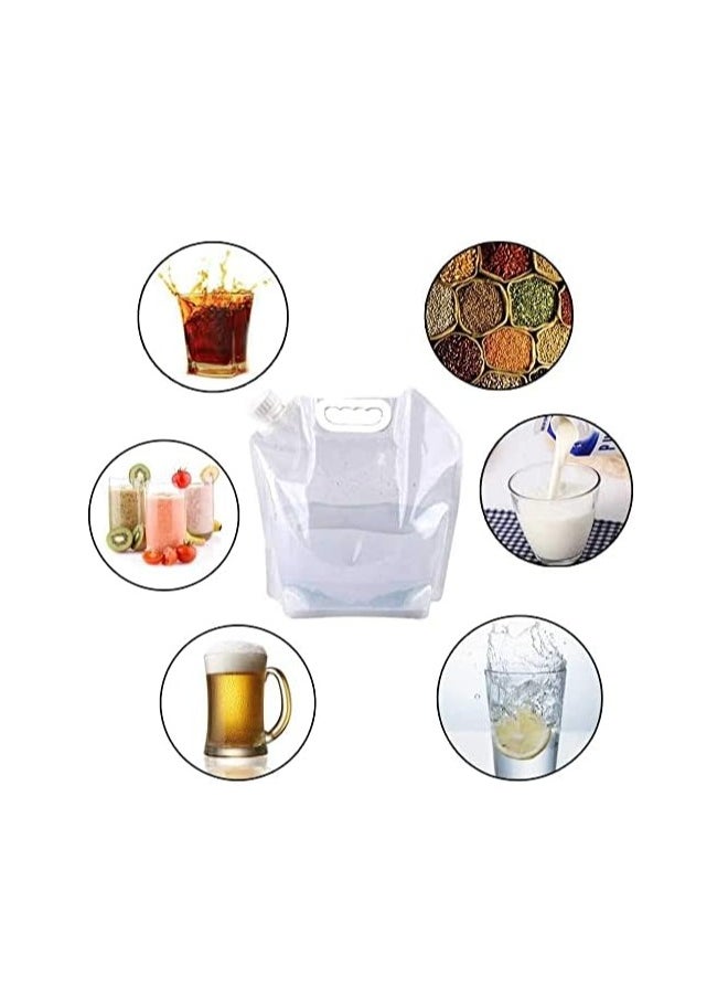 Meetion - 5L 3-pack Collapsible Emergency Water Jug Container Bag, Freezable, BPA Free Plastic Water Carrier Tank, Outdoor Folding Water Bag for Sport Camping Riding Mountaineer Backoacking, Food Grade - Image 1