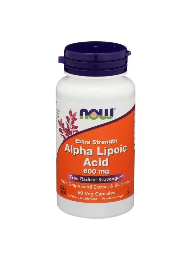 Now Foods Alpha Lipoic Acid, 60 Vcaps 600 mg - Image 1
