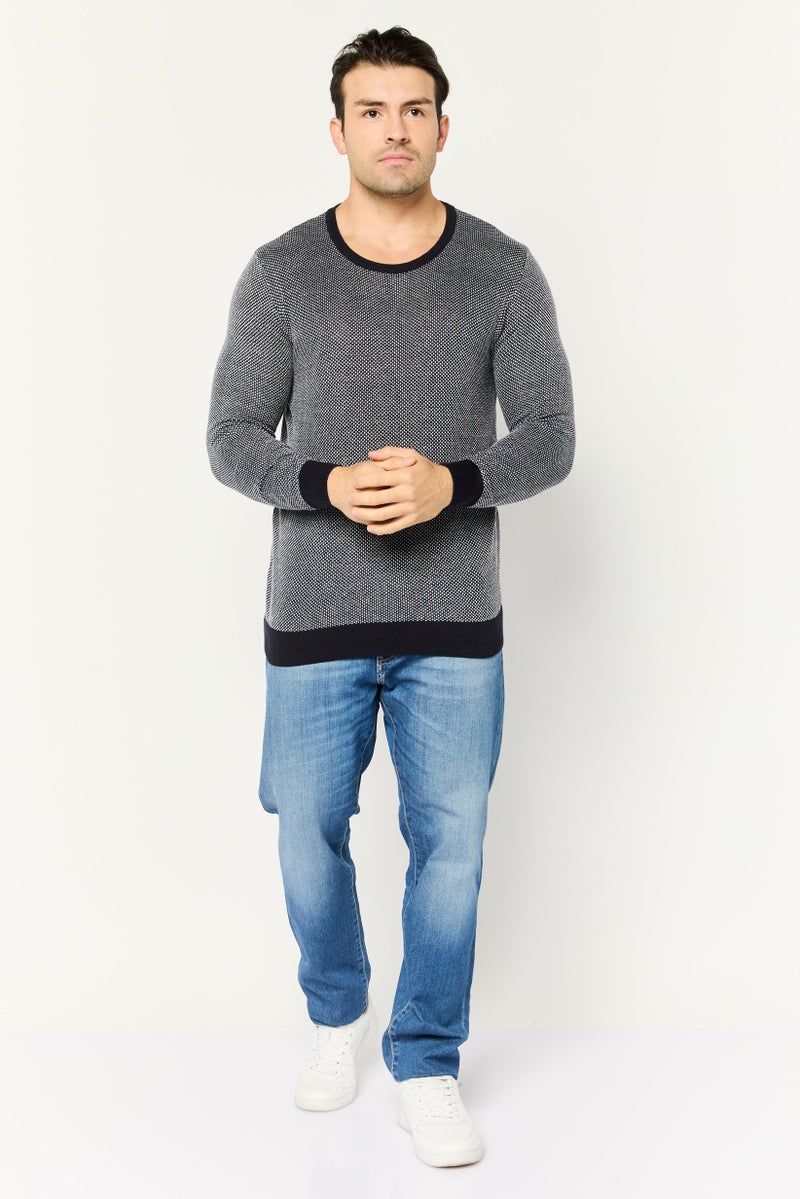 GAS Men Knitted Long Sleeve Sweater, Navy Blue - Image 2