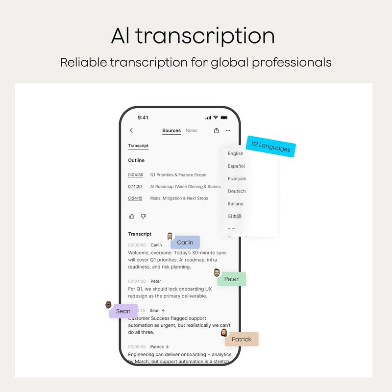 Plaud Note Pro AI Voice Recorder Transcribe & Summarize for Meetings Calls | AI Note Taker for Professionals & Teams, Productivity, 112 Languages, Ultra-Slim, InstantView Display, Case Included, Black - Image 4
