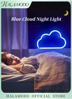 HALAMODO Cloud Neon Sign LED Neon Light Battery or USB Powered Night Light Decor Kid's Bedroom Wall Decorative Night Light for Room & Birthdays & Parties & Wedding  - Image 1