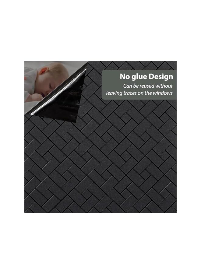 The Bros Privacy Window Film, UV Blocking Heat Control Window Privacy Film, Non-Adhesive Static Cling Frosted Glass Window Film, Window Frosting Film for Home Office Bathroom, 45x200cm - Image 5
