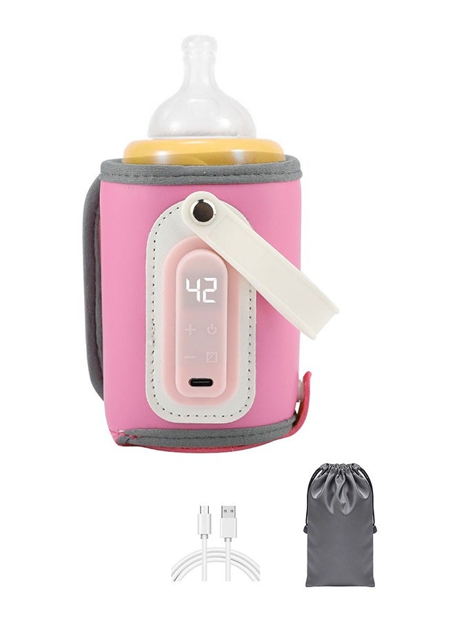 Syarme Baby Portable Milk Heat Keeper Warmer With LED Display - Pink - Image 1