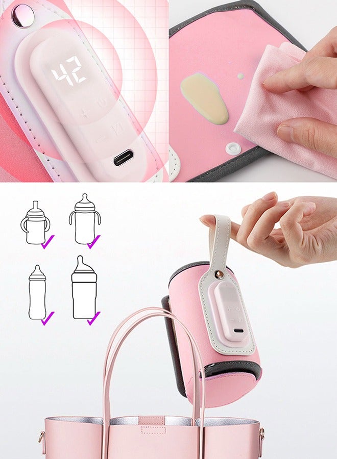 Syarme Baby Portable Milk Heat Keeper Warmer With LED Display - Pink - Image 3