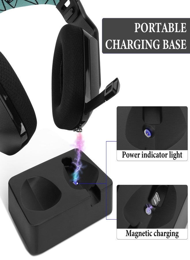 Geekria Headphones Charging Stand for Logitech G733 Lightspeed Wireless Gaming Headset, 3D Printed Resin Magnetic Dock, Gaming Headset Base (Black) - Image 2
