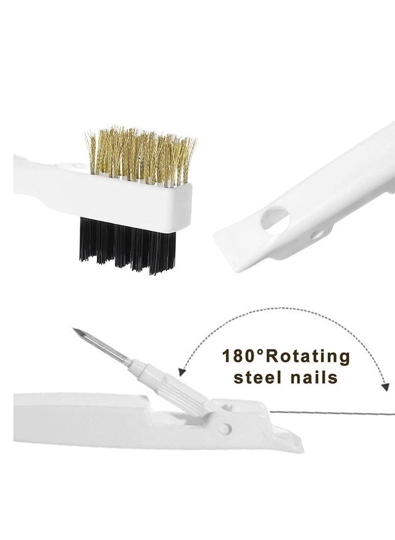 Y&D 2Pcs Kitchen Cleaning Scrub Brush, Deep Gas Stove Brass Brushes with Stiff Bristles & Cooktop Scraper,Scrubber Brush for Range Hood Grease Grime, Rust Cleaner Pot Pan - Image 5