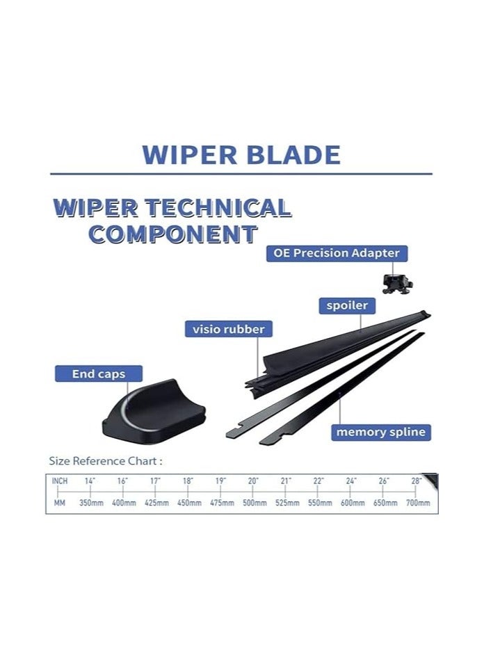 Elshafey Front Wiper Blades Compatible with Mercedes Benz EQC 2019 2020 2021 2022 Sport Windshield Windscreen Window EQC400 EQC 400 - Image 4